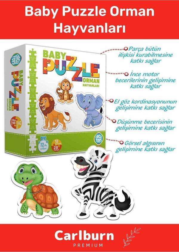 Özel Üretim Zeka Geliştirici Eğitici Çocuk El Göz Koordinasyonu Baby Puzzle Orman Hayvanları - Image 1