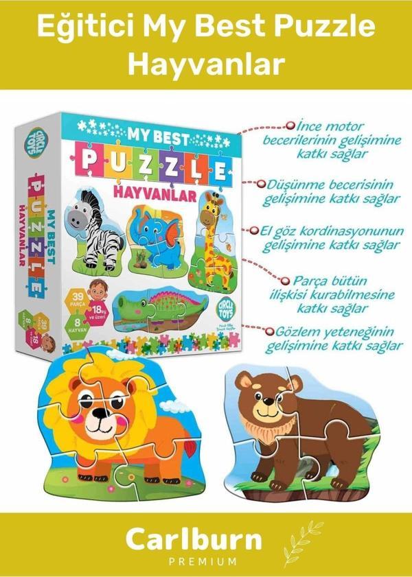 Özel Üretim Zeka Geliştirici Eğitici Çocuk El Göz Koordinasyonu My Best Puzzle Hayvanlar - Image 1
