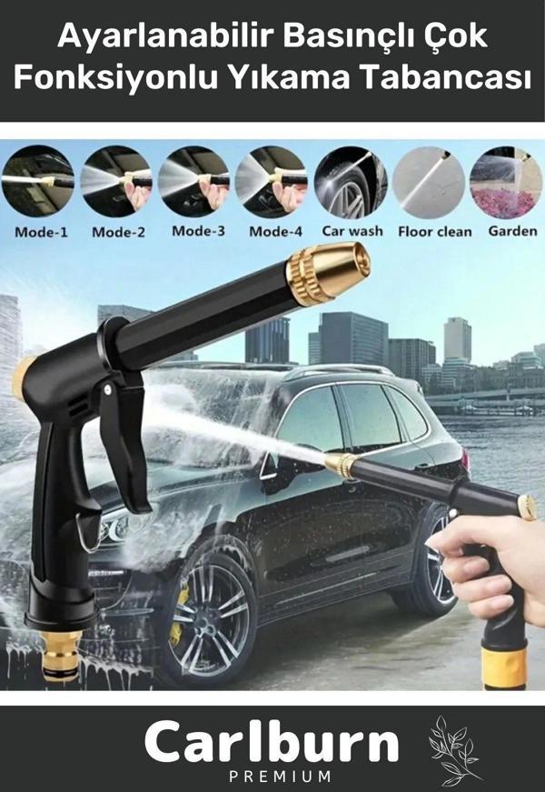 Premium Seri Ayarlanabilir Başlıklı Güçlü Basınçlı Çok Fonksiyonlu Araba Yıkama Tabancası - Image 1