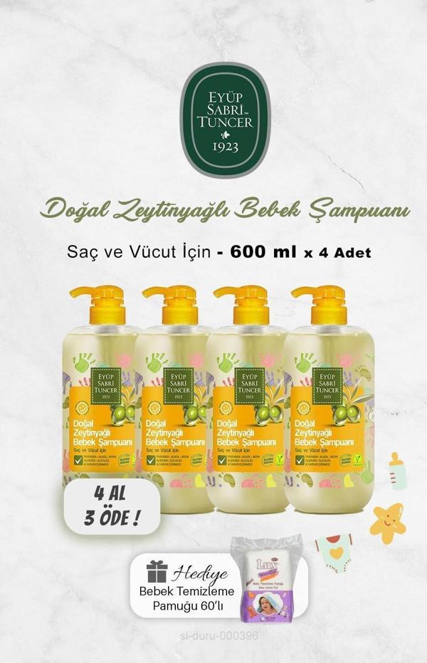 Eyüp Sabri Tuncer Bebek Şampuanı 600 ml, Bebek Pamuğu Hediye - Image 1