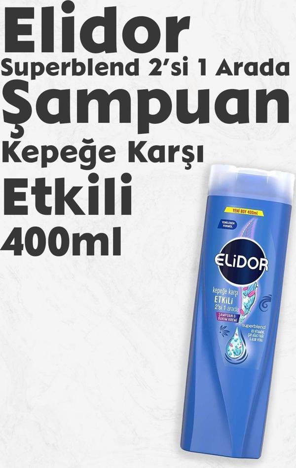 Elidor Superblend 2'si 1 Arada Şampuan & Krem Kepeğe Karşı Etkili 400 ml - Image 1
