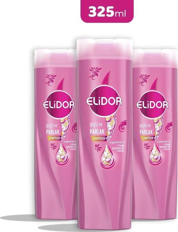Elidor Superblend Güçlü ve Parlak Şampuan 325 ml x 3 - Image 1
