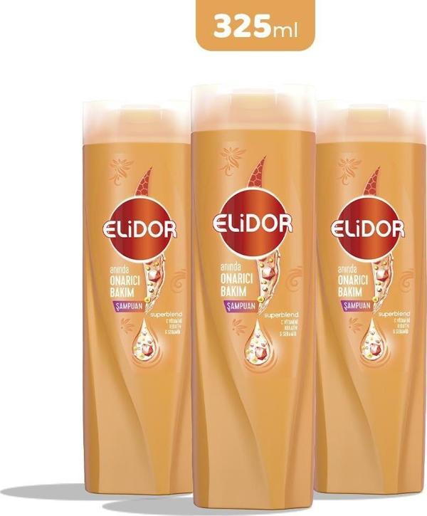 Elidor Superblend Onarıcı Bakım Şampuanı 325 ml x 3 - Image 1