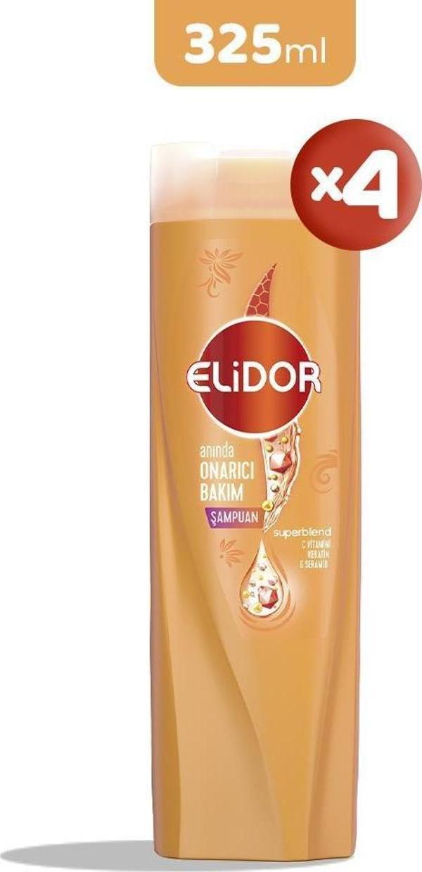 Elidor Superblend Onarıcı Bakım Şampuanı 325 ml x 4 - Image 1