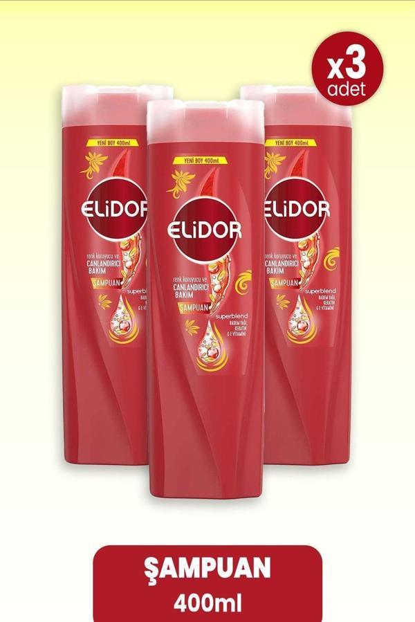 Elidor Superblend Şampuan Renk Koruyucu ve Canlandırıcı Bakım 400 ml x 3 Adet, - Image 1
