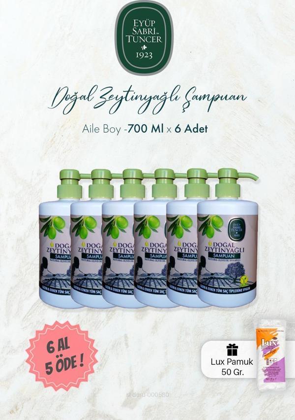 Eyüp Sabri Tuncer Doğal Zeytinyağlı Şampuan 700 ml ve Pamuk - Image 1