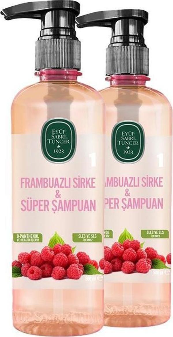 Eyüp Sabri Tuncer Frambuazlı Sirke & Süper Şampuan 500 ml x 2 - Image 1