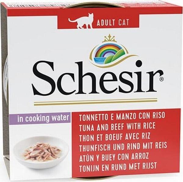 Schesir Ton Balıklı ve Sığır Etli Yetişkin Kedi Konservesi 6 Adet 85 Gr - Image 1
