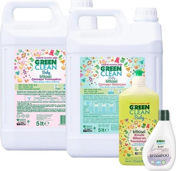 Green Clean Baby Şampuan, Biberon Temizleyici, Çamaşır Deterjanı ve Yumuşatıcı - Image 1