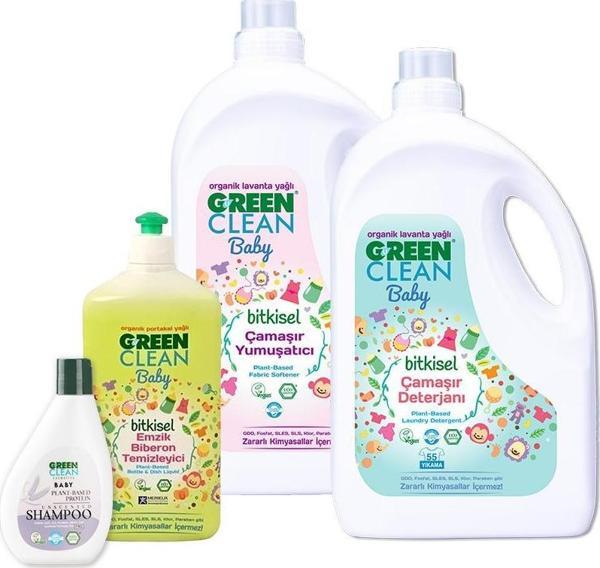 Green Clean Baby Şampuan, Biberon Temizleyici, Çamaşır Deterjanı ve Yumuşatıcı - Image 1