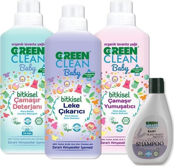 Green Clean Baby Şampuan, Leke Çıkarıcı, Çamaşır Yumuşatıcı ve Deterjanı - Image 1