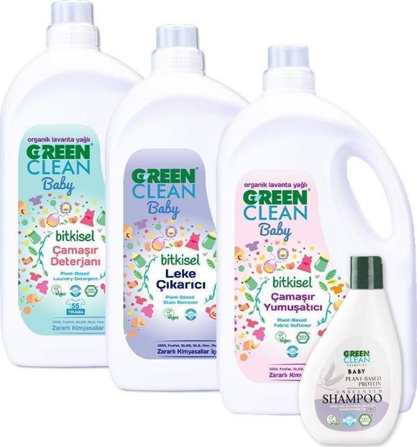Green Clean Baby Şampuan, Leke Çıkarıcı, Çamaşır Yumuşatıcı ve Deterjanı - Image 1