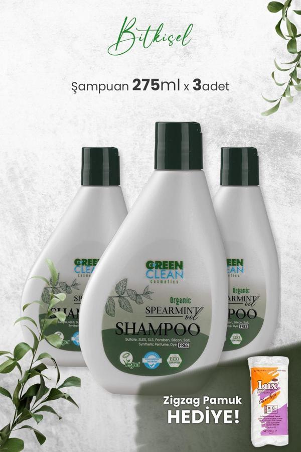 Green Clean Şampuan Spearmint 275 ml x 3 Adet ve Hediyeli - Image 1