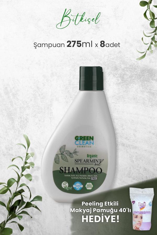 Green Clean Şampuan Spearmint 275 ml x 8 Adet ve Hediyeli - Image 1