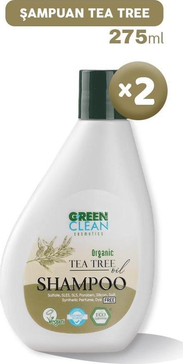 Green Clean Şampuan Tea Tree 275 ml x 2 - Image 1