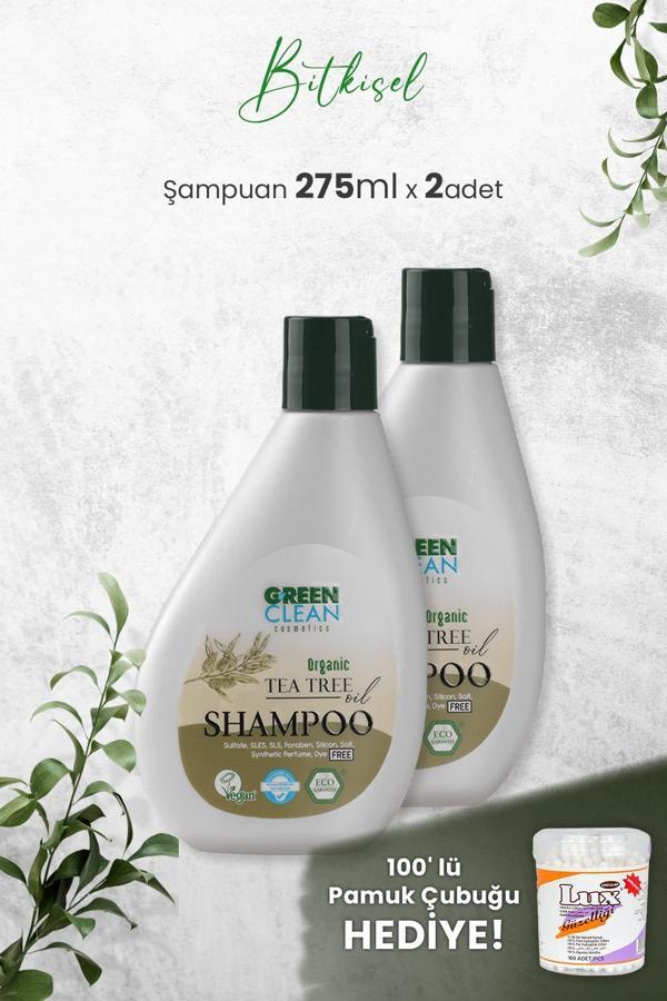 Green Clean Şampuan Tea Tree 275 ml x 2 Adet ve Hediyeli - Image 1