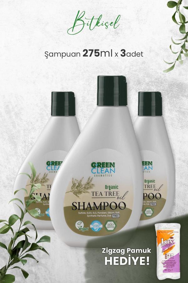 Green Clean Şampuan Tea Tree 275 ml x 3 Adet ve Hediyeli - Image 1
