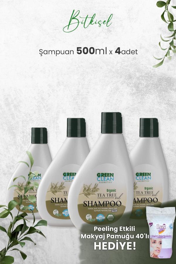Green Clean Şampuan Tea Tree 275 ml x 4 Adet ve Hediyeli - Image 1