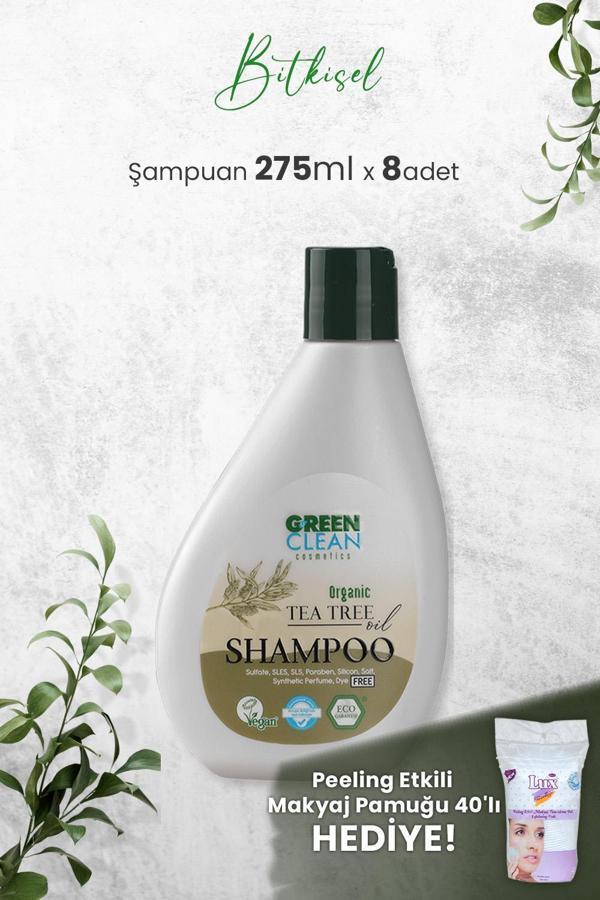Green Clean Şampuan Tea Tree 275 ml x 8 Adet ve Hediyeli - Image 1