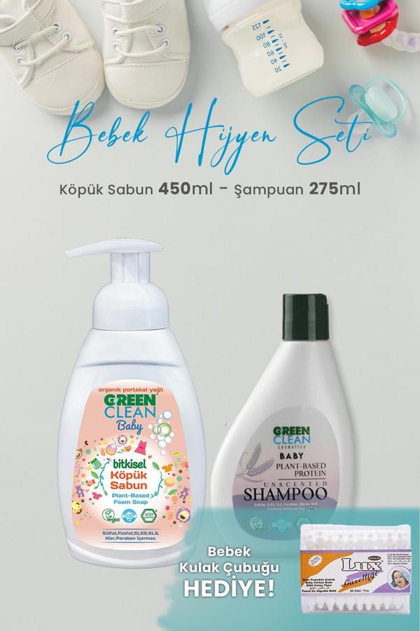 Green Clean Baby Köpük Sabun 450 ml, Şampuan 275 ml ve Hediyeli - Image 1
