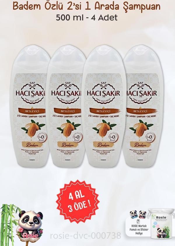 Hacı Şakir Badem 2si 1 Arada Şampuan Besleyici 500 ml ve ROSIE - Image 1