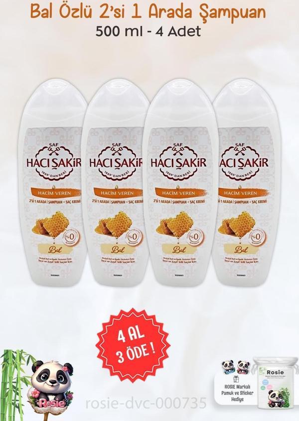 Hacı Şakir Bal 2si 1 Arada Şampuan Hacim Veren 500 ml ve ROSIE - Image 1