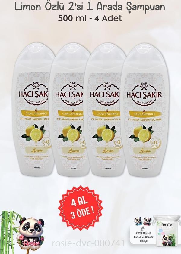 Hacı Şakir Limon 2si 1 Arada Şampuan Canlandırıcı 500 ml ve ROSIE - Image 1