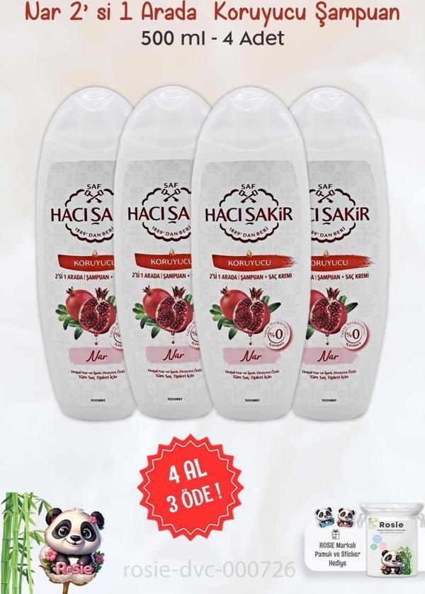 Hacı Şakir Nar 2si 1 Arada Şampuan Koruyucu 500 ml ve ROSIE - Image 1