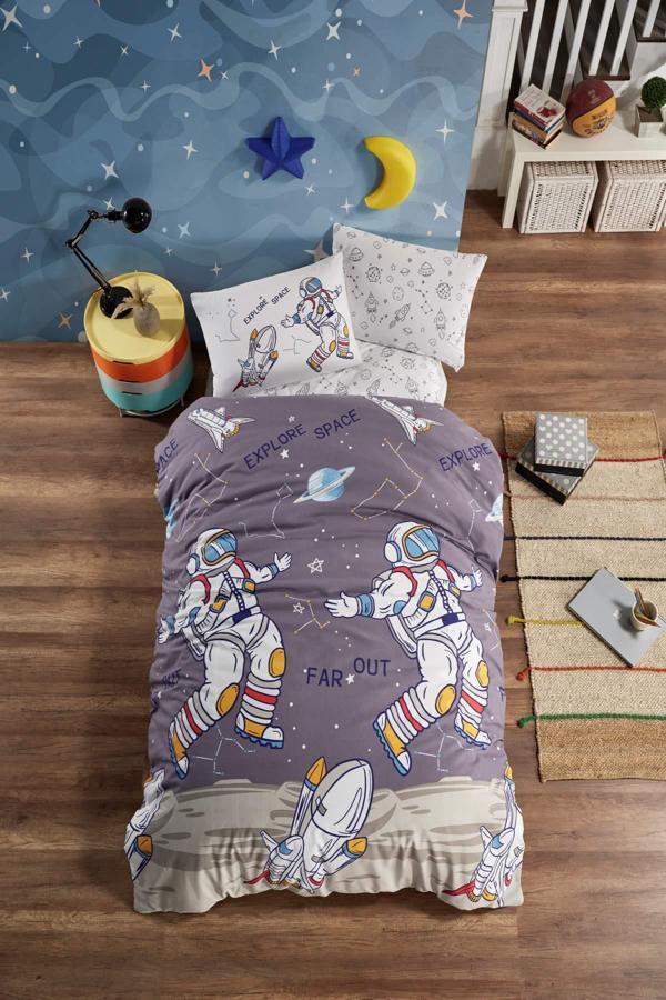 Newhome Ranforce Astronot Tek  Kişilik Nevresim Takımı  - Image 1