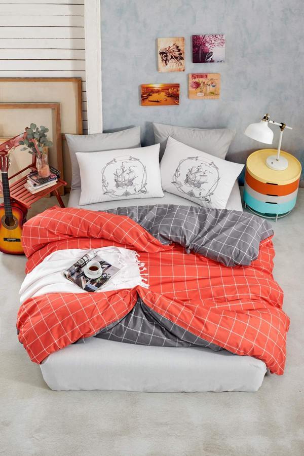 Ranforce Çift Kişilik Nevresim Seti Trendy Colors Turuncu - Image 1