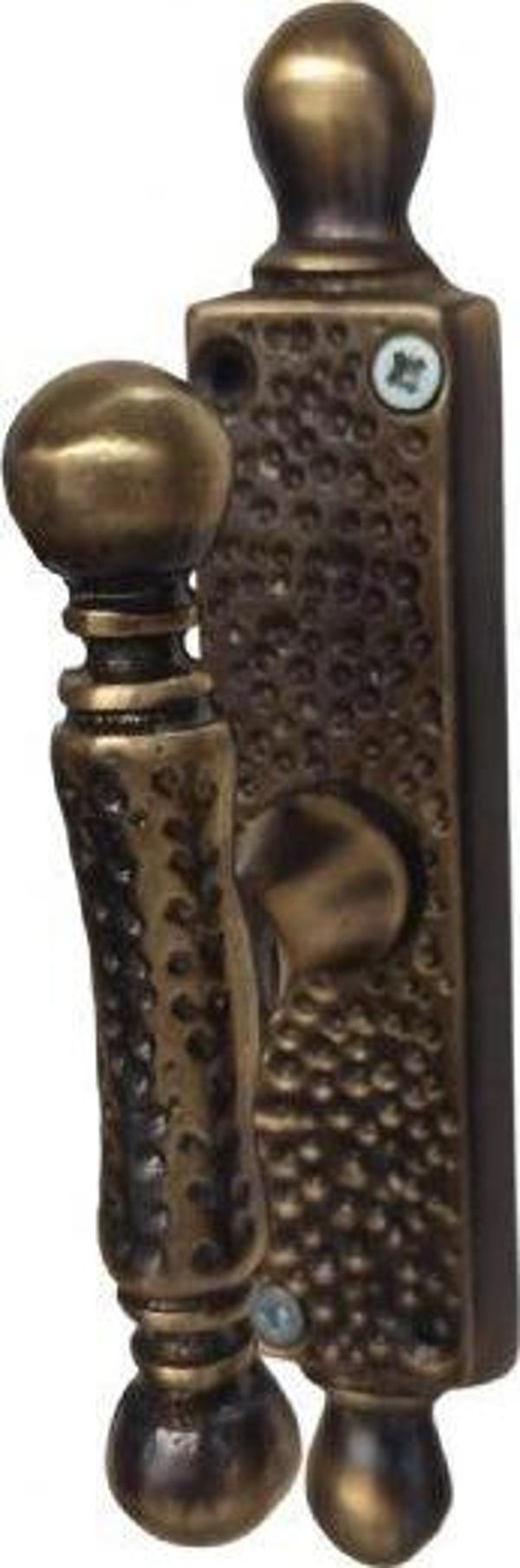 Prinç döküm antik oksit rustik eskitme, ferforje tipi osmanlı pencere kolu mandal sapı HFT03008 - Image 1