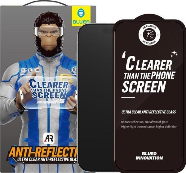 Blueo iPhone 16 & iPhone 15 Uyumlu Ultra Clear Anti-Reflective (Yansıma Önleyici) Aplikatörlü HD Cam - Image 1