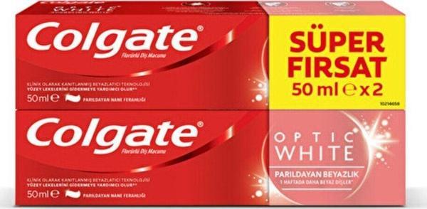 Colgate Optic White Diş Macunu 50Mlx2 - Image 1