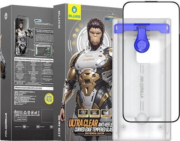 Blueo iPhone 16 Pro 3D Curved Anti-Reflective Yansıma Önleyici Uygulama Aparatlı HD Cam Ekran Koruyu - Image 1