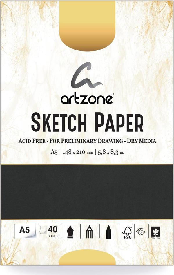 Artzone A5 Siyah Çizim Kağıdı 120 Gram - 40 Yaprak	 - Image 1