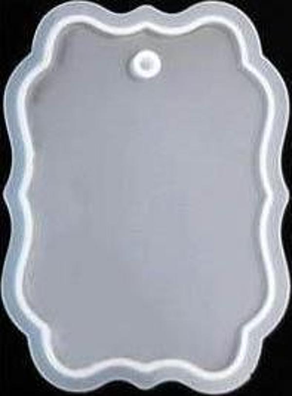 Epoksi Silikon Kalıp - Kıvrımlı Dikdörtgen Kolye Ucu 8.5x6cm (131) - Image 1