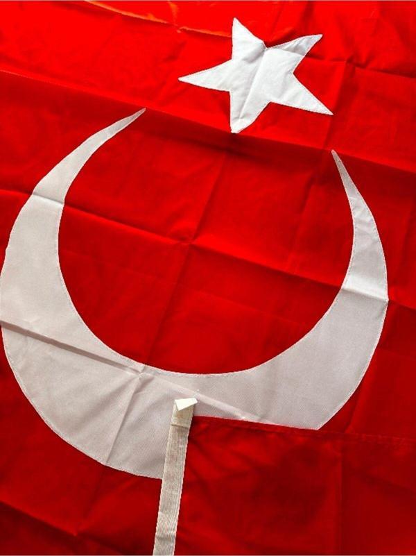 Yıldızsan Bayrak 150x225 Cm Paraşüt Kumaş Türk Bayrağı 1. Kalite Kumaş Dikim - Image 1