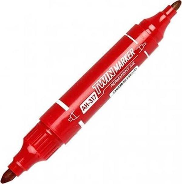 AIHAO MARKER KALEM TWIN KIRMIZI 12 ADET - Image 1