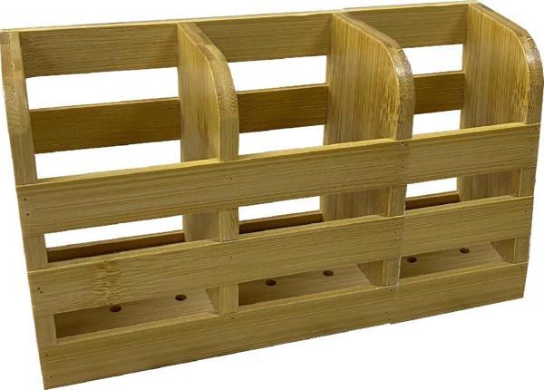 Bambu Kaşıklık 3 Bölmeli Organizer - Image 1