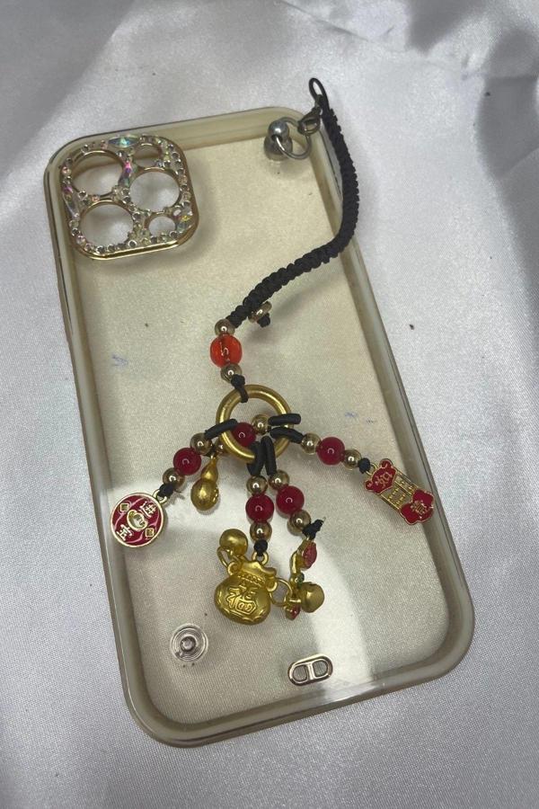Telefon Kılıf Süsü Feng Shui Kabak Bereket Şans Mutluluk Ejderha Çin Paralı Feng Sui Pagoda Anahtarl - Image 1