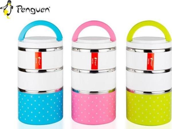 Penguen 3 Katlı Yemek Termosu Renkli PNG1303 - Image 1