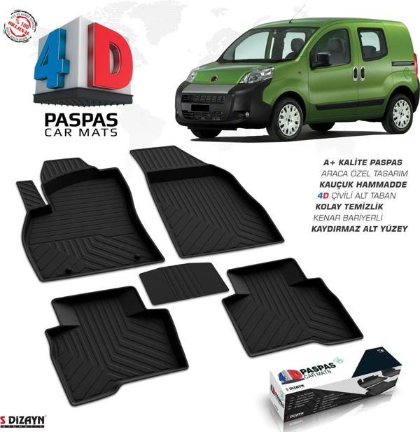 Fiat Fiorino 4D Havuzlu Paspas Siyah 2008-2017 A+Kalite - Image 1
