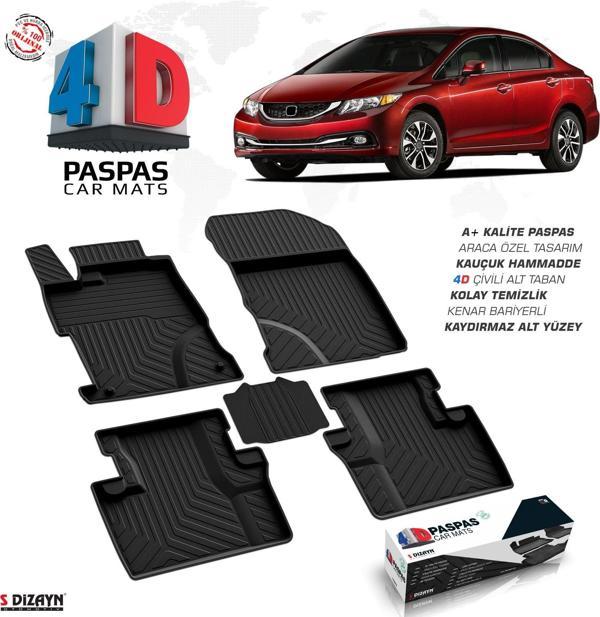 Honda Civic SD 4D Havuzlu Paspas 2012-2016 A+Kalite - Image 1