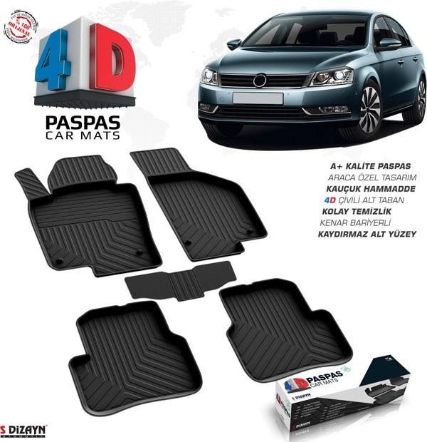 VW Passat B7 4D Havuzlu Paspas 2011-2014 A+Kalite - Image 1