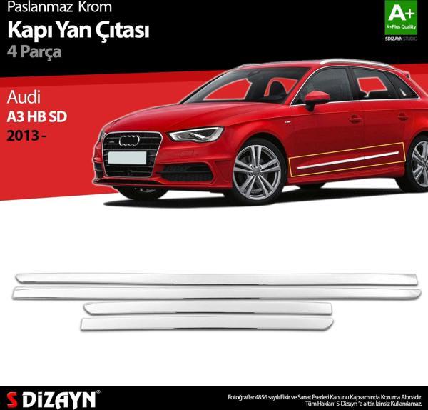 S-Dizayn Audi A3 HB SD Krom Kapı Yan Çıtası 2013-2017 - Image 1