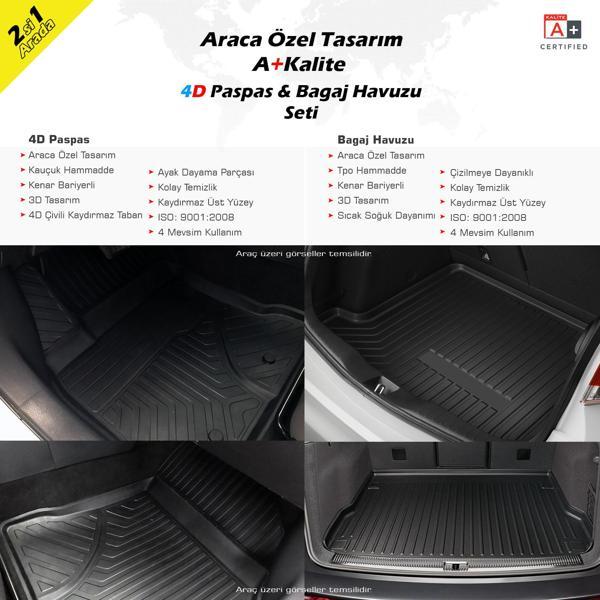 Peugeot 3008 GT-Line 4D Havuzlu Paspas Bagaj Havuzu Seti (Üst Bagaj) 2016 ve Üzeri A+Kalite - Image 1