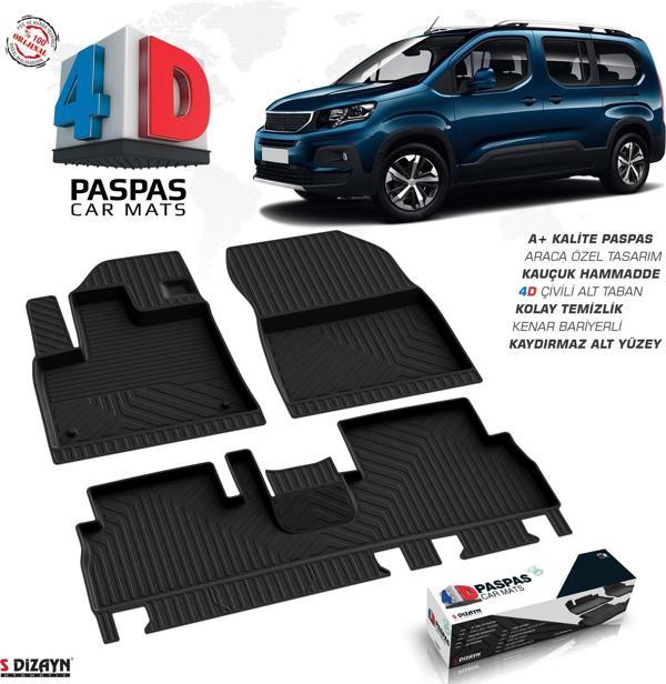 Peugeot Rifter 4D Havuzlu Paspas 2019 Üzeri A+Kalite - Image 1