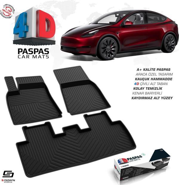 S Dizayn Tesla Model Y 4D Havuzlu Paspas 2020 Üzeri A+ Kalite - Image 1