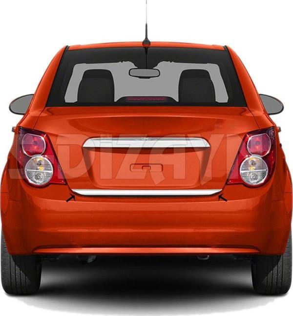 S-Dizayn Chevrolet Aveo 2 SD Krom Bagaj Alt Çıtası 2011-2020 - Image 1