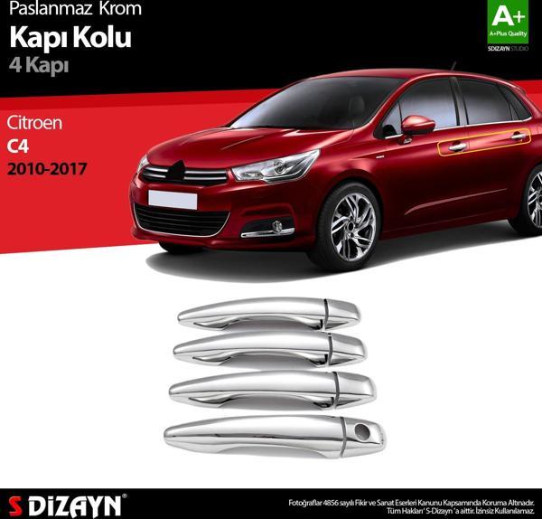 S-Dizayn Citroen C4 HB Krom Kapı Kolu 4 Kapı 2010-2020 - Image 1